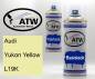 Preview: Audi, Yukon Yellow, L19K: 400ml Sprühdose + 400ml Klarlack - Set, von ATW Autoteile West.